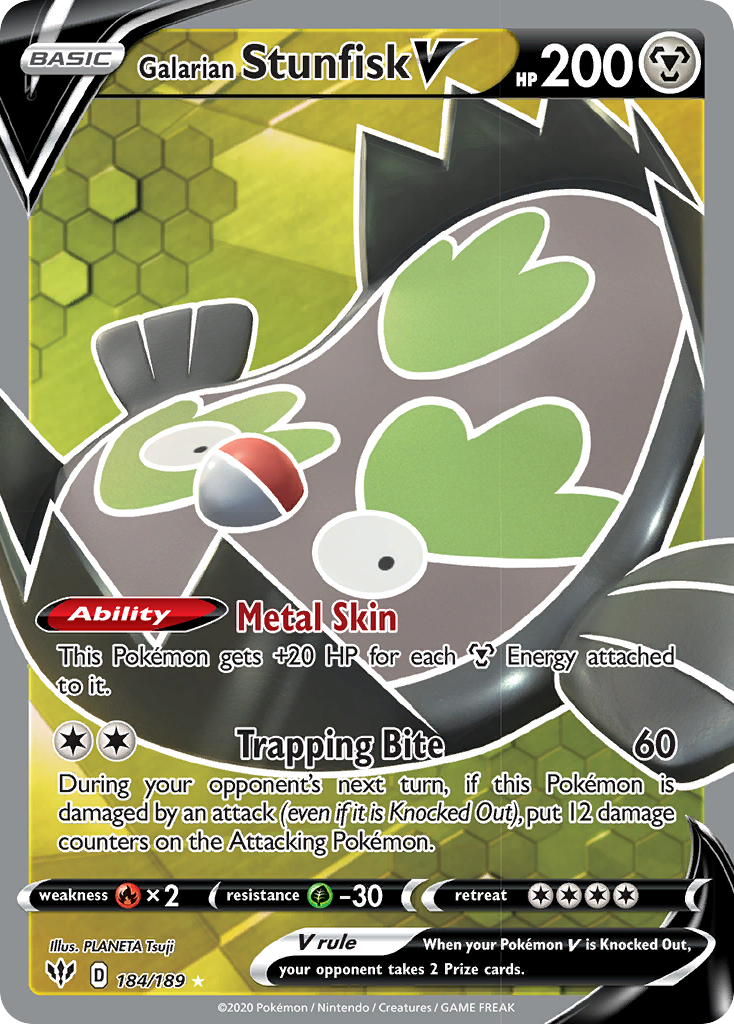 Galarian Stunfisk V (Full Art) (184/189) [SWSH03: Darkness Ablaze]