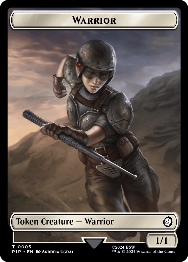 Radiation // Warrior Double-Sided Token (22 // 5) [Universes Beyond: Fallout]