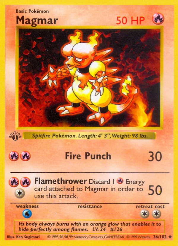Magmar (036/102) [Base Set (Shadowless)]