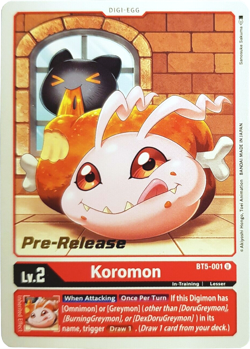 Koromon (BT5-001 U) [Battle of Omni Pre-Release Cards]