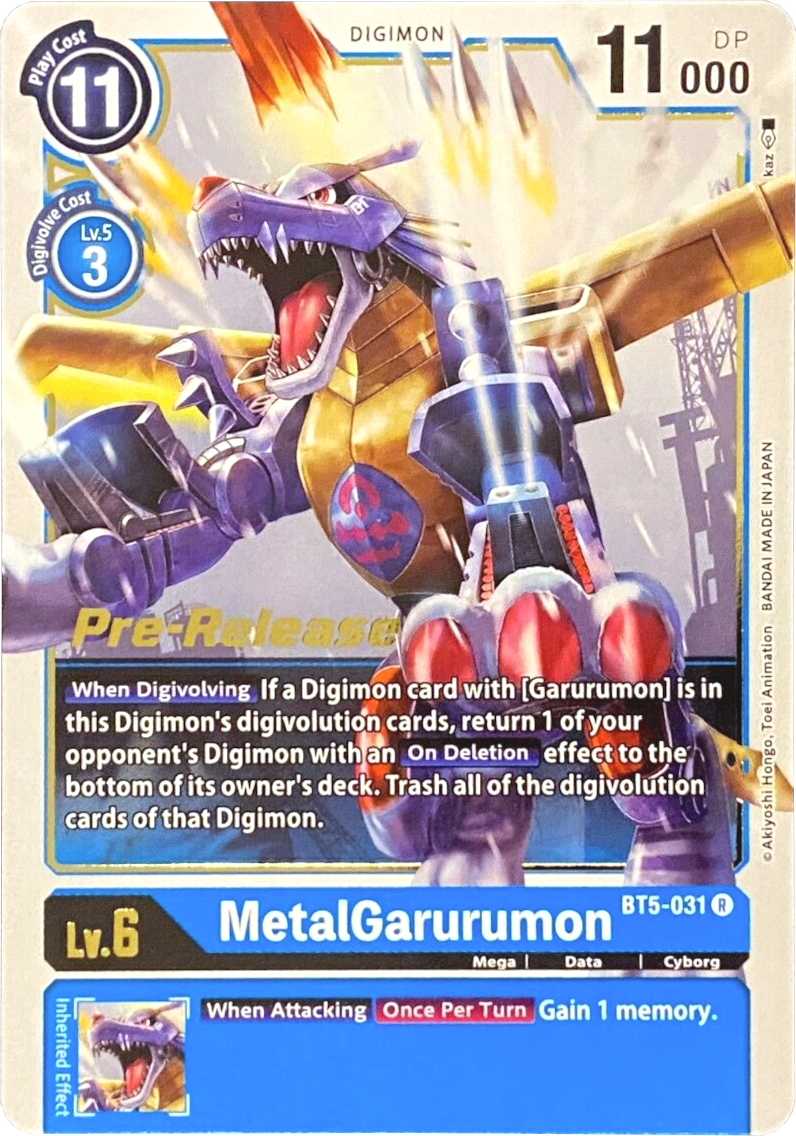 MetalGarurumon - BT5-031 (BT5-031 R) [Battle of Omni Pre-Release Cards]
