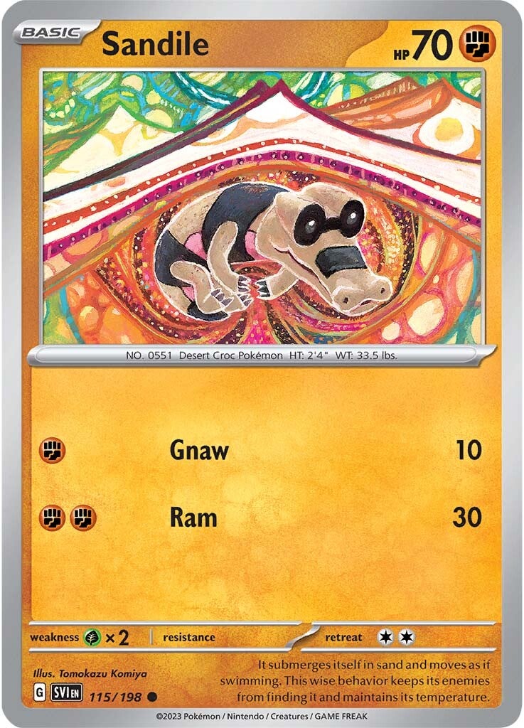 Sandile (115/198) [SV01: Scarlet & Violet Base Set]