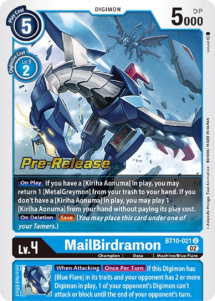 MailBirdramon (BT10-021 U) [Xros Encounter Pre-Release Cards]