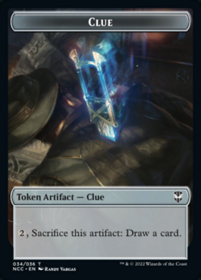Clue // Fish Double-Sided Token (34 // 4) [Commander: Streets of New Capenna]