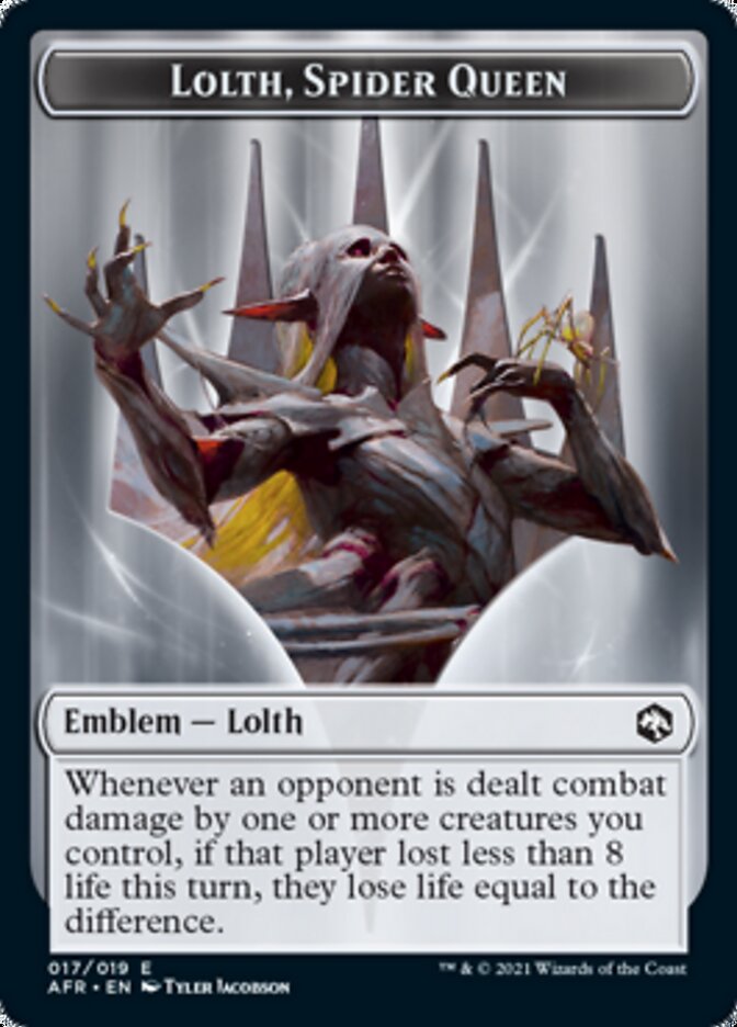 Wolf // Emblem - Lolth, Spider Queen Double-Sided Token (14 // 17) [Adventures in the Forgotten Realms]