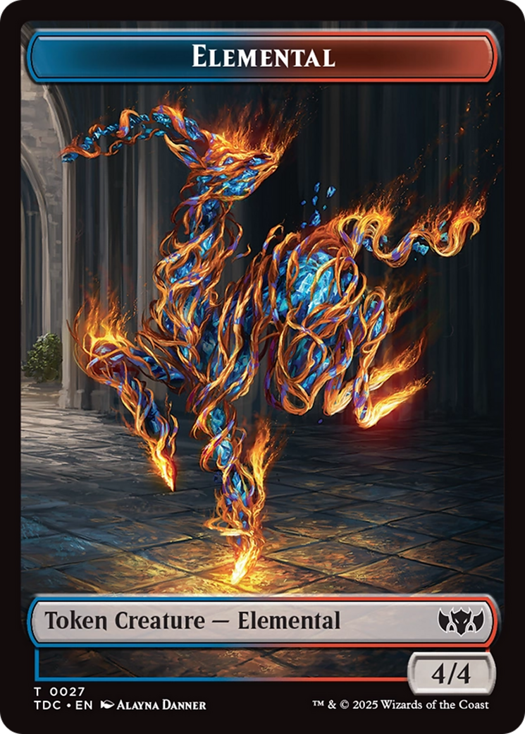 Elemental (0027) // Monk Double-Sided Token (27 // 3) [Commander: Tarkir: Dragonstorm]