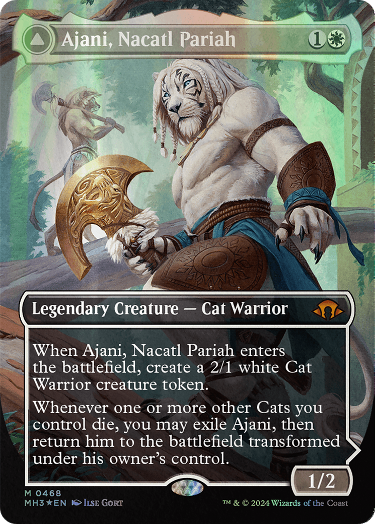 Ajani, Nacatl Pariah (Borderless) (Textured Foil) (468) [Modern Horizons 3]