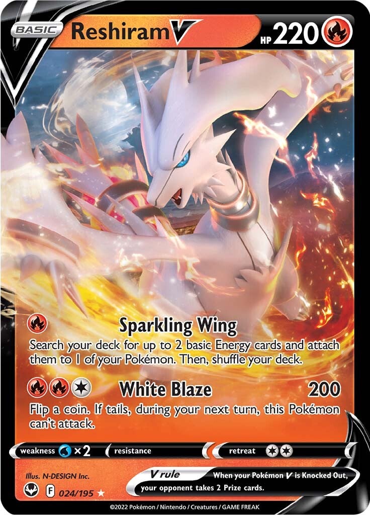 Reshiram V (024/195) [SWSH12: Silver Tempest]