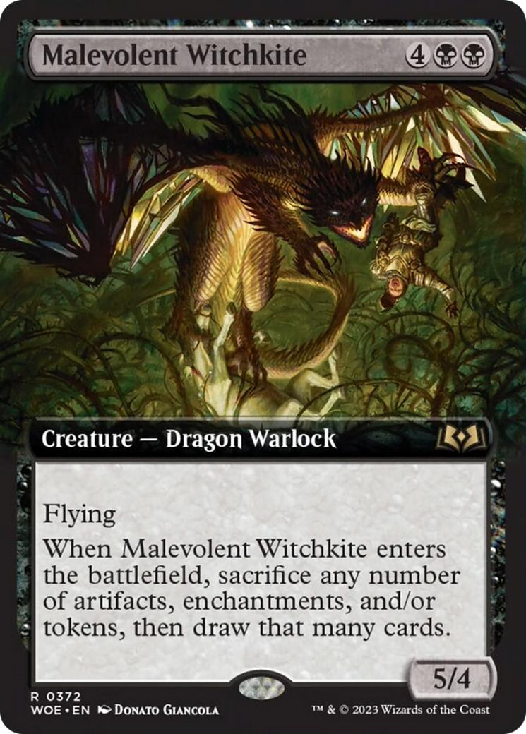 Malevolent Witchkite (Extended Art) (372) [Wilds of Eldraine]