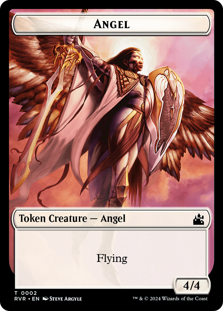 Elf Knight // Angel (0002) Double-Sided Token (15 // 2) [Ravnica Remastered]