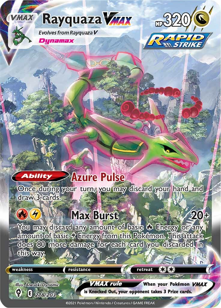 Rayquaza VMAX (Alternate Art Secret) (218/203) [SWSH07: Evolving Skies]