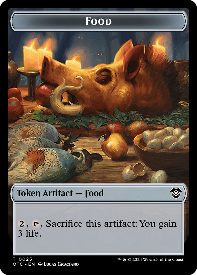 Assassin // Food Double-Sided Token (7 // 25) [Commander: Outlaws of Thunder Junction]