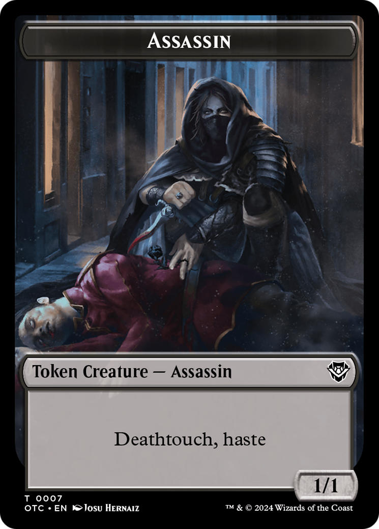 Assassin // Food Double-Sided Token (7 // 25) [Commander: Outlaws of Thunder Junction]
