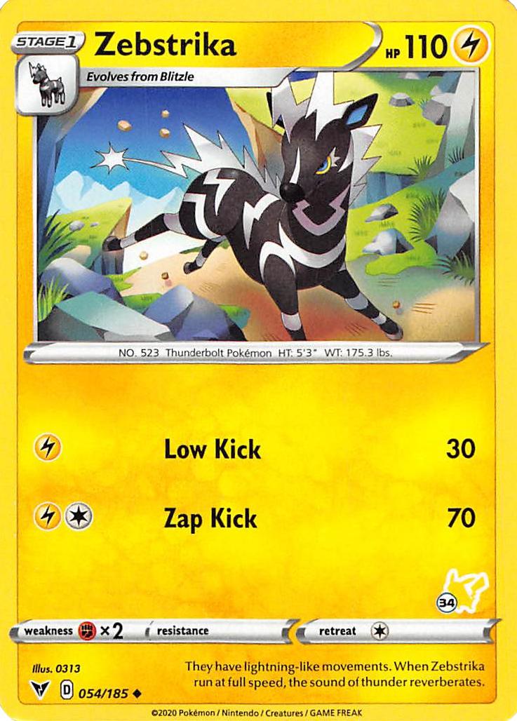 Zebstrika - 054/185 (#34 Pikachu Stamped) (054/185) [Battle Academy 2022]