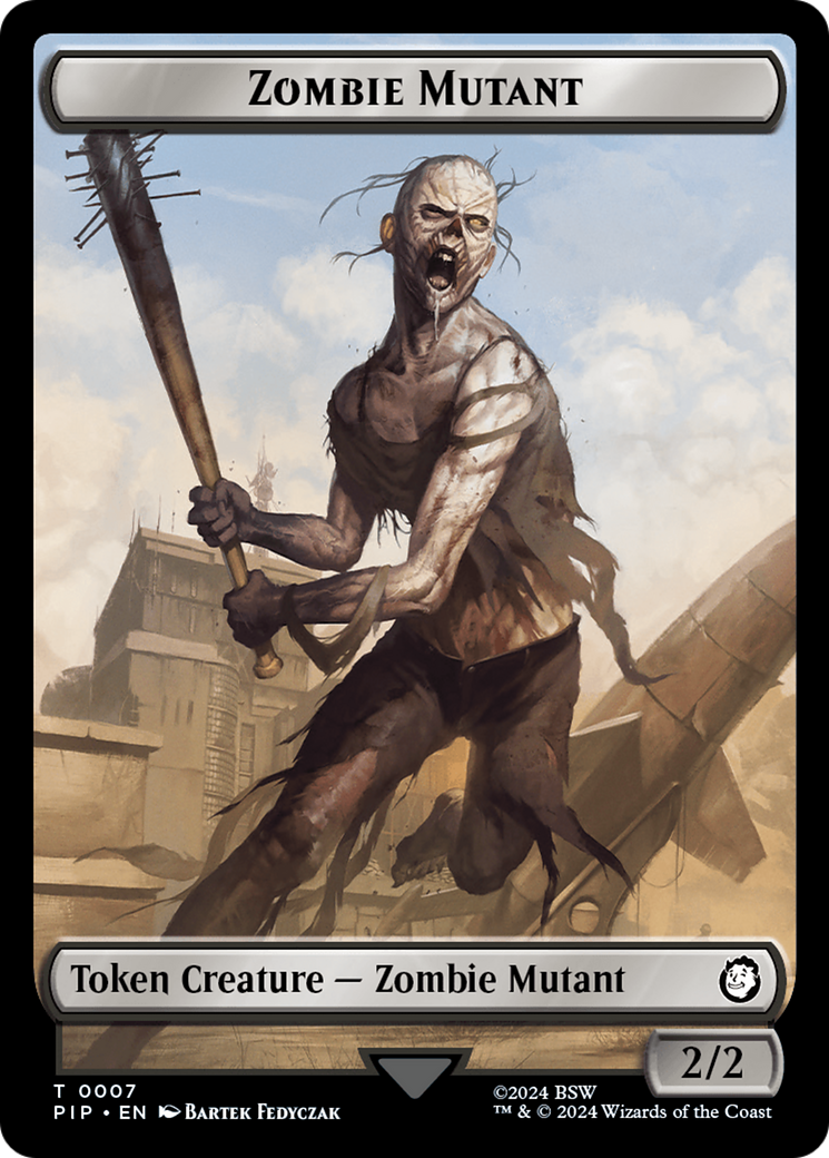 Energy Reserve // Zombie Mutant Double-Sided Token (21 // 7) [Universes Beyond: Fallout]