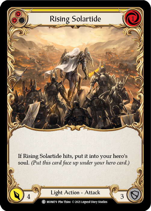 Rising Solartide (Yellow) [MON079-RF] (Monarch)  1st Edition Rainbow Foil