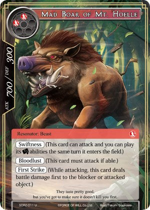 Mad Boar of Mt. Hoelle (SDR2-011) [Reiya Cluster Starter Deck]