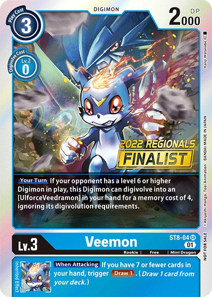 Veemon (2022 Championship Online Regional) [Online Finalist] (ST8-04 SR) [Starter Deck 08: Ulforce Veedramon]