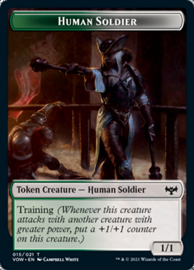 Human (001) // Human Soldier Double-Sided Token (1 // 15) [Innistrad: Crimson Vow]