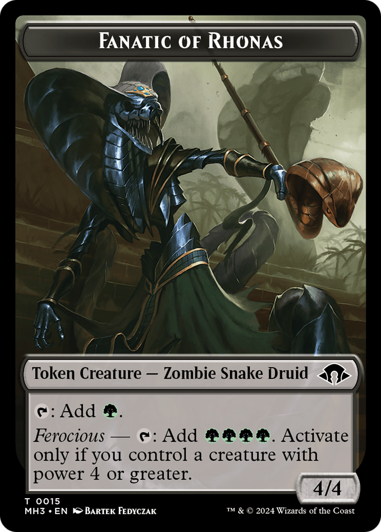 Fanatic of Rhonas // Energy Reserve Double-Sided Token (15 // 36) [Modern Horizons 3]