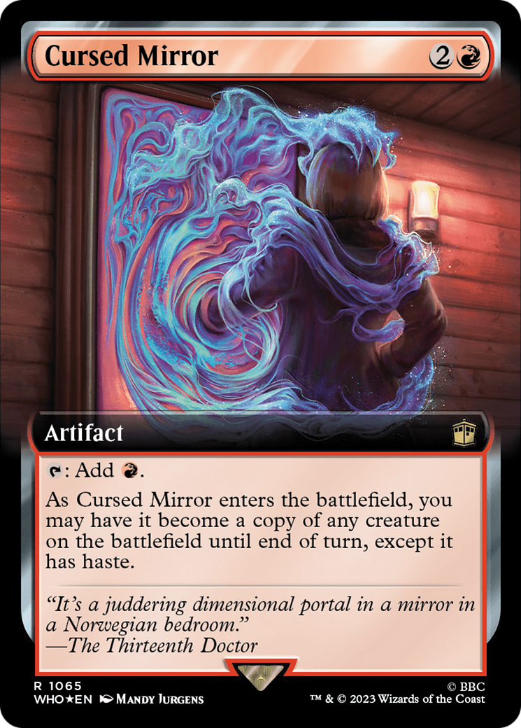 Cursed Mirror (Extended Art) (Surge Foil) (1065) [Universes Beyond: Doctor Who]