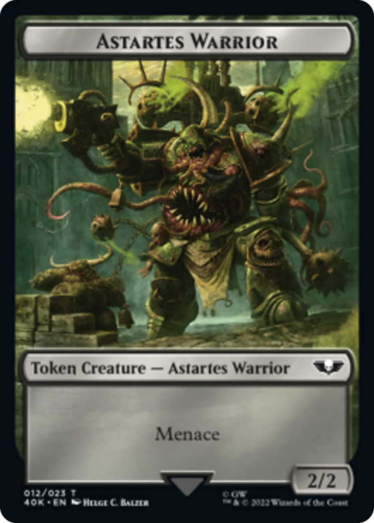 Plaguebearer of Nurgle // Astartes Warrior (012) Double-Sided Token (Surge Foil) (15 // 12) [Universes Beyond: Warhammer 40,000]
