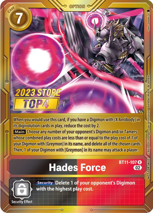 Hades Force [BT11-107] (2023 Store Top 4) [Dimensional Phase Promos]