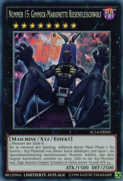 Image for Number 15: Gimmick Puppet Giant Grinder (German) - "Nummer 15: Gimmick-Marionette Riesenfleischwolf" (AC14-DE003) [Advent Calendar 2014 (Adventskalender ZEXAL-Edition)] - YuGiOh