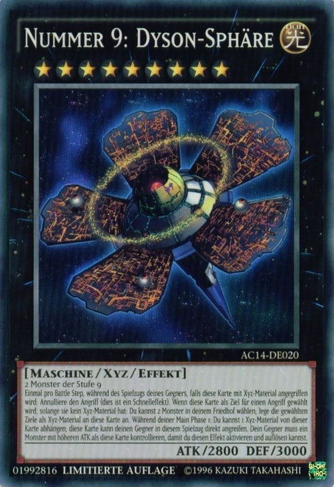 Image for Number 9: Dyson Sphere (German) - "Nummer 9: Dyson-Sphäre" (AC14-DE020) [Advent Calendar 2014 (Adventskalender ZEXAL-Edition)] - YuGiOh