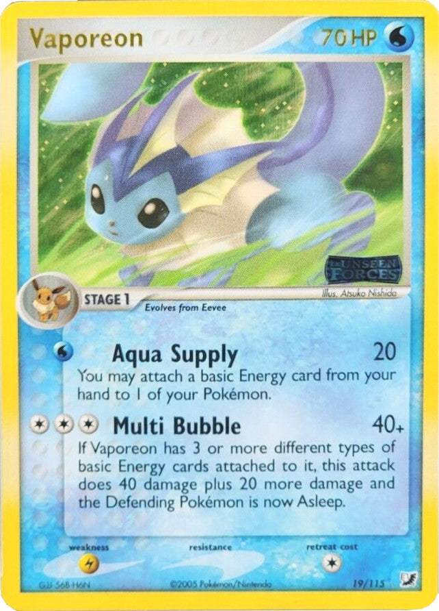 Vaporeon (19/115) [EX Unseen Forces]
