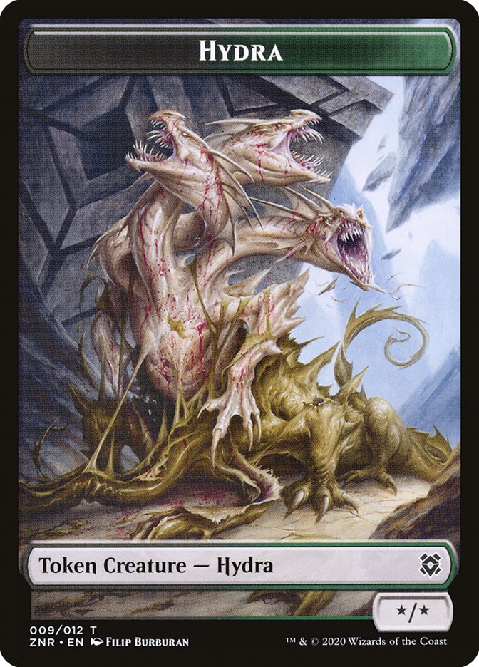 Cat // Hydra Double-Sided Token (2 // 9) [Zendikar Rising]