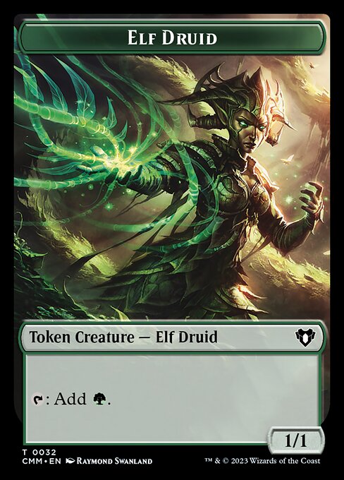 Treasure // Elf Druid Double-Sided Token (48 // 32) [Commander Masters]