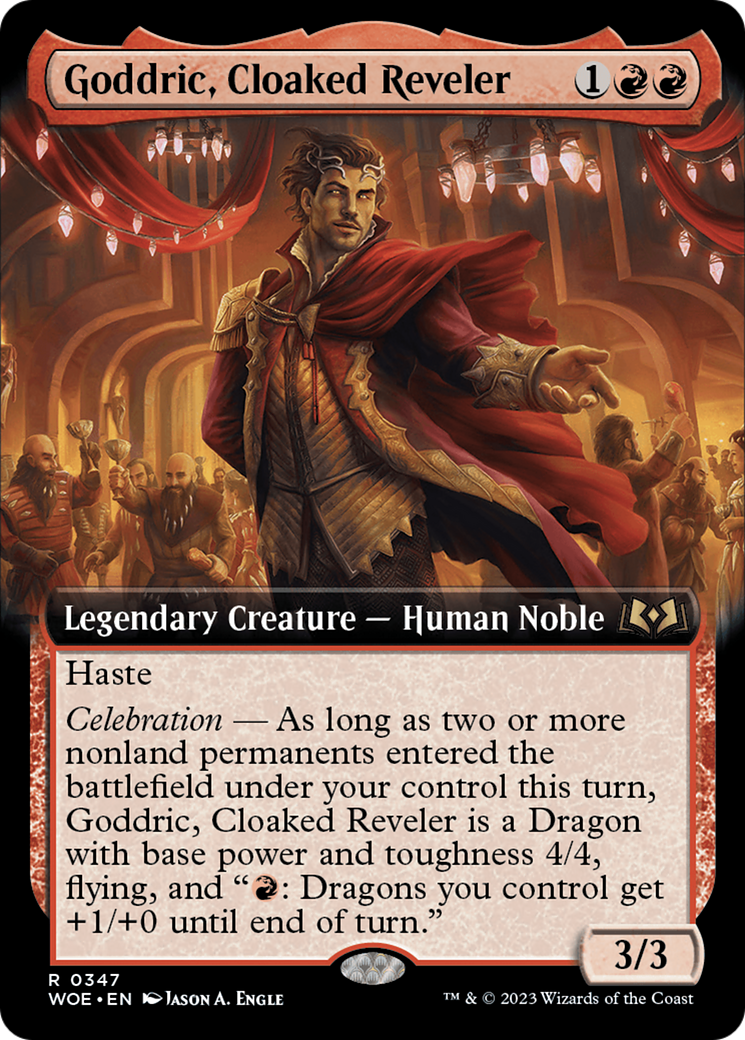 Goddric, Cloaked Reveler (Extended Art) (347) [Wilds of Eldraine]