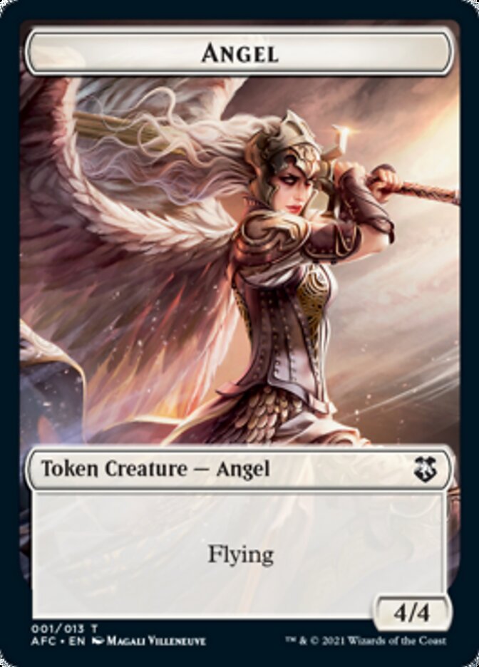 Angel // Saproling Double-Sided Token (1 // 8) [Commander: Adventures in the Forgotten Realms]