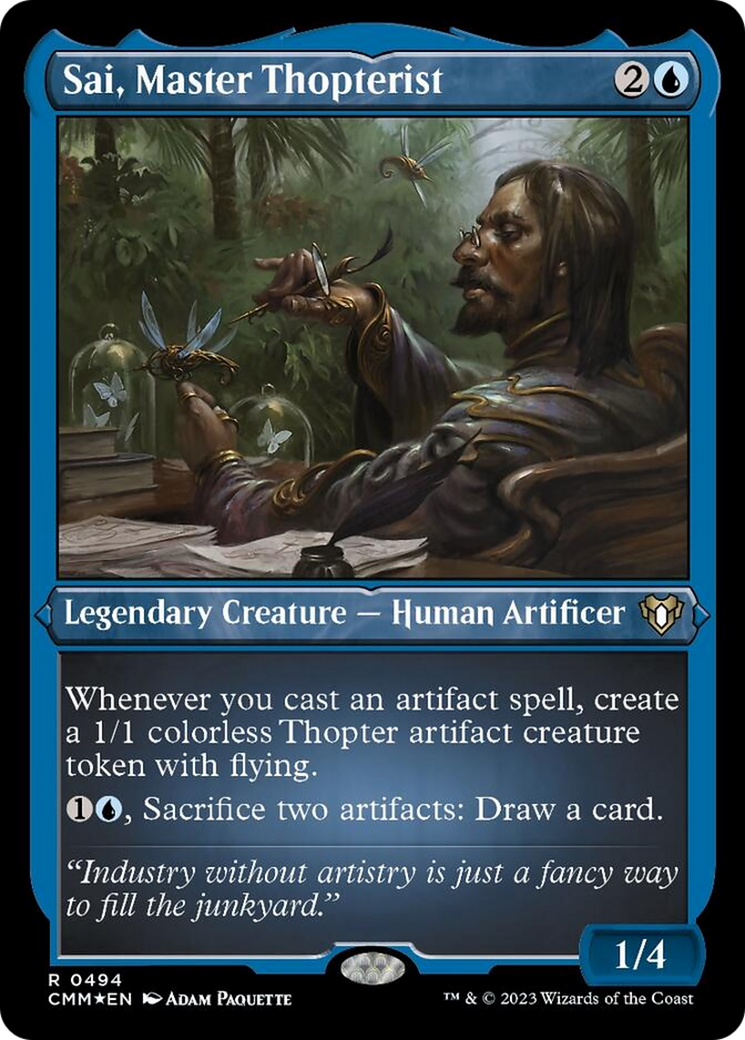 Sai, Master Thopterist (Foil Etched) (494) [Commander Masters]