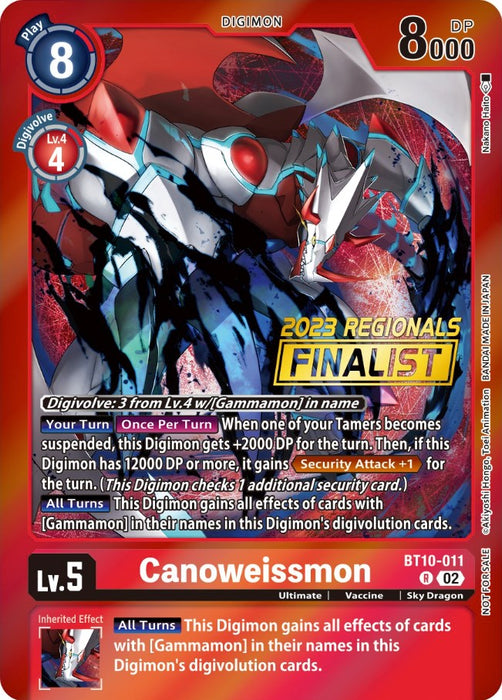 Canoweissmon [BT10-011] (2023 Regionals Finalist) [Xros Encounter Promos]