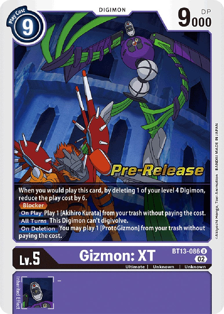 Gizmon: XT (BT13-086 U) [Versus Royal Knights Pre-Release Cards]