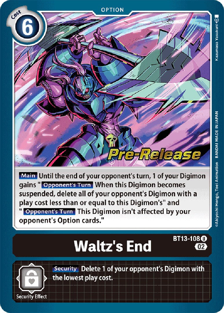 Waltz's End (BT13-108 U) [Versus Royal Knights Pre-Release Cards]