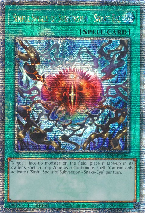 Sinful Spoils of Subversion - Snake-Eye (Quarter Century Secret Rare) (DUNE-EN060) [Duelist Nexus]