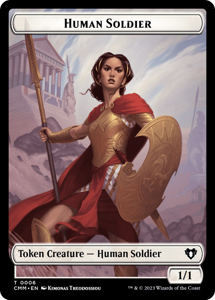 Human Soldier // Cat (0005) Double-Sided Token (6 // 5) [Commander Masters]