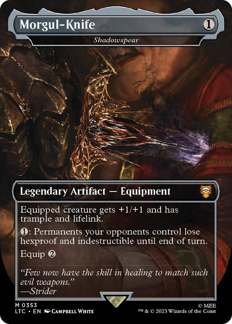 Morgul-Knife - Shadowspear (Borderless) (353) [Commander: The Lord of the Rings: Tales of Middle-earth]