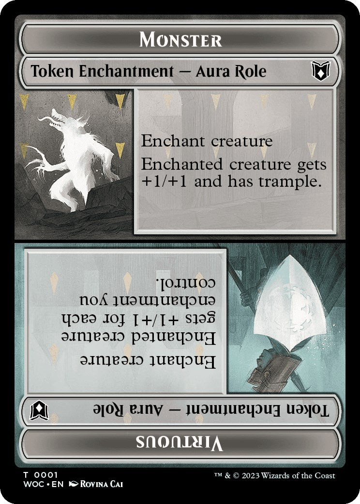 Monster Role / Virtuous Role // Royal Role / Virtuous Role Double-Sided Token (1 // 2) [Commander: Wilds of Eldraine]