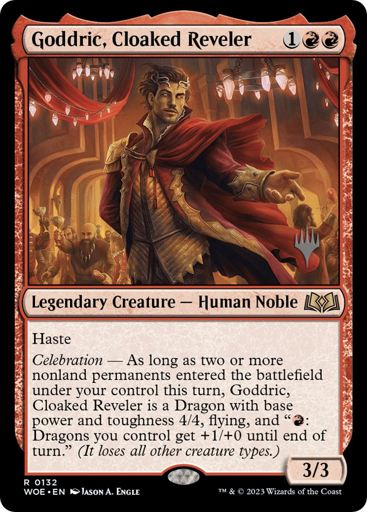 Goddric, Cloaked Reveler (132) [Promo Pack: Wilds of Eldraine]