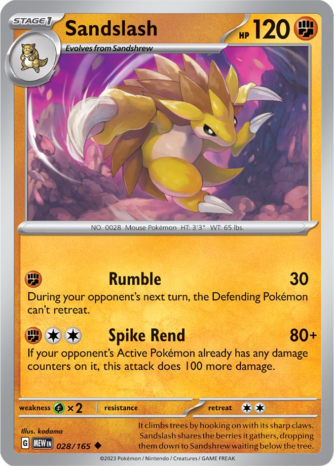 Sandslash (028/165) [SV: Scarlet & Violet 151]