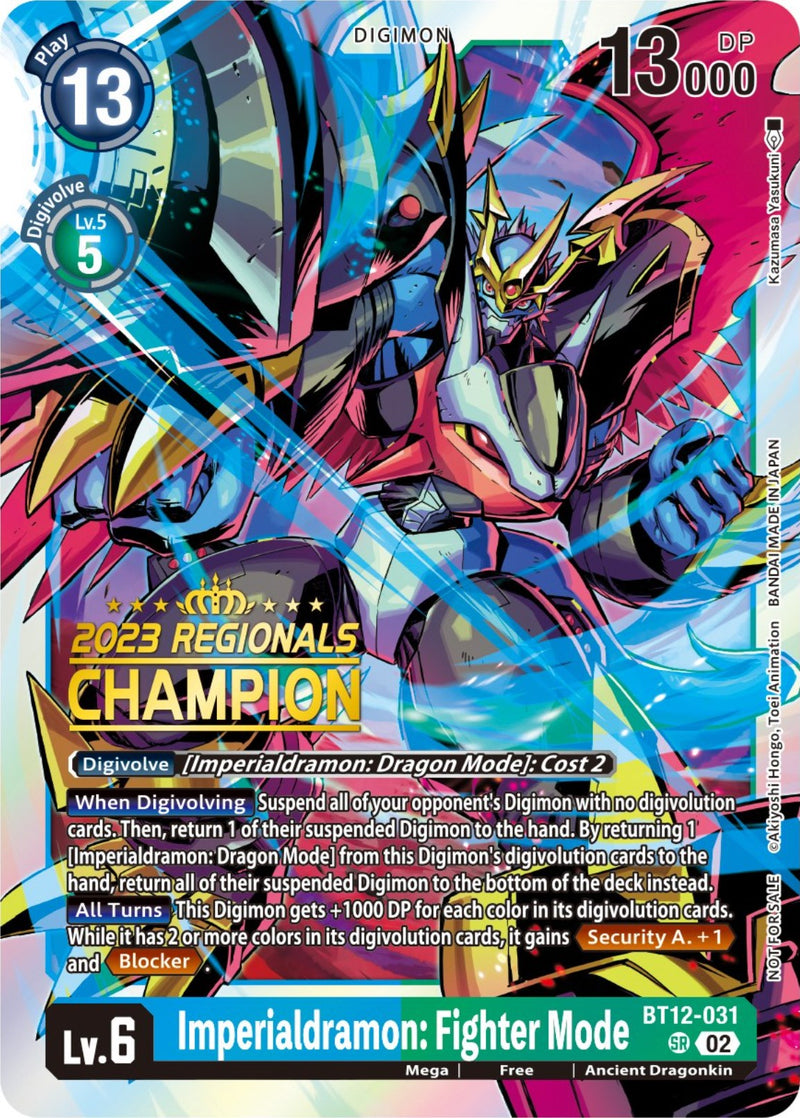 Imperialdramon: Fighter Mode (2023 Regionals Champion) (BT12-031 SR) [Across Time]