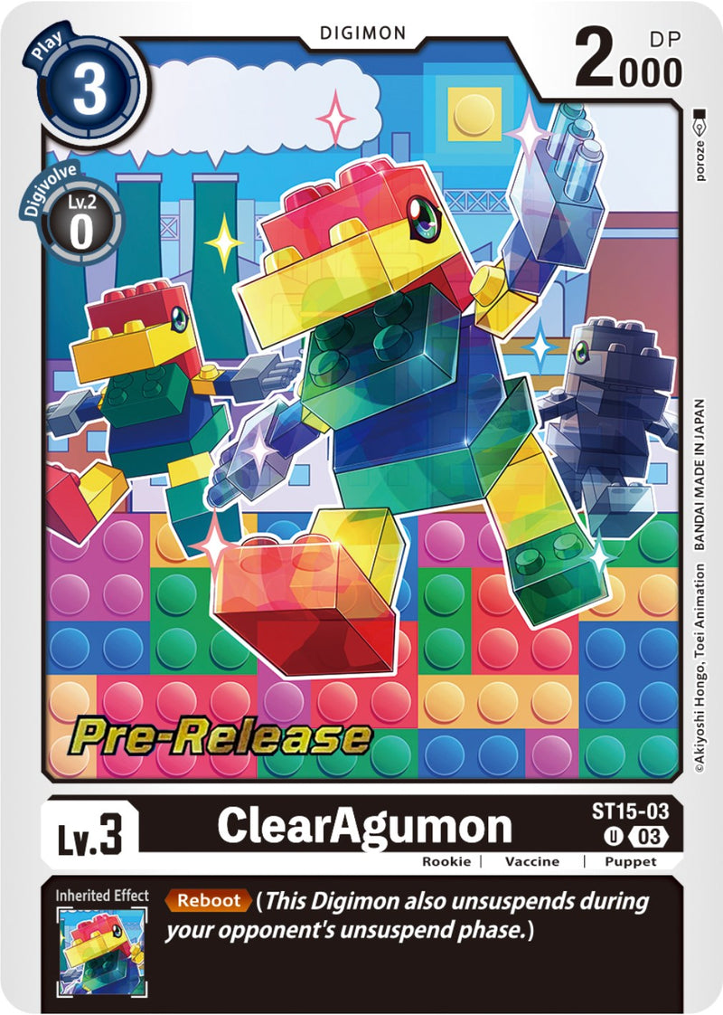 ClearAgumon (ST15-03 U) [Starter Deck 15: Dragon of Courage Pre-Release Cards]