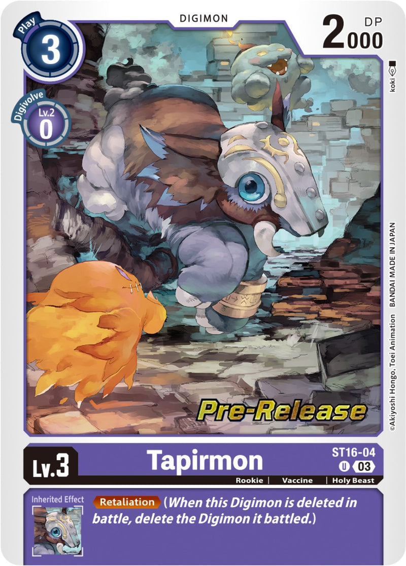 Tapirmon (ST16-04 U) [Starter Deck 16: Wolf of Friendship Pre-Release Cards]