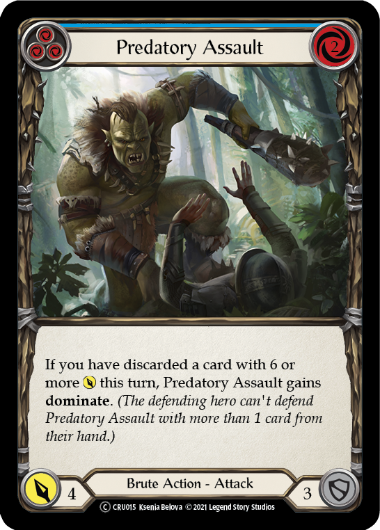 Predatory Assault (Blue) (CRU015) [Crucible of War]
