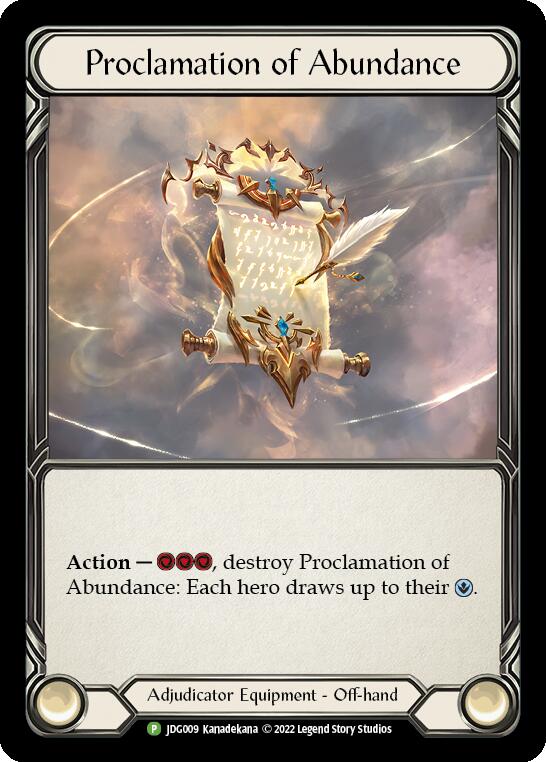 Proclamation of Abundance - JDG009 (JDG009) [Flesh and Blood: Promo Cards]