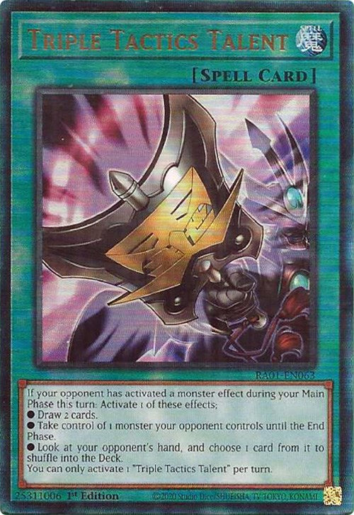 Triple Tactics Talent (PUR) (RA01-EN063) [25th Anniversary Rarity Collection]